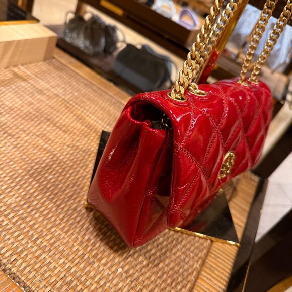 Best Price‼️Tory Burch Willa Small Shoulder Bag 152051 Berry $645 - Picture 3 of 9